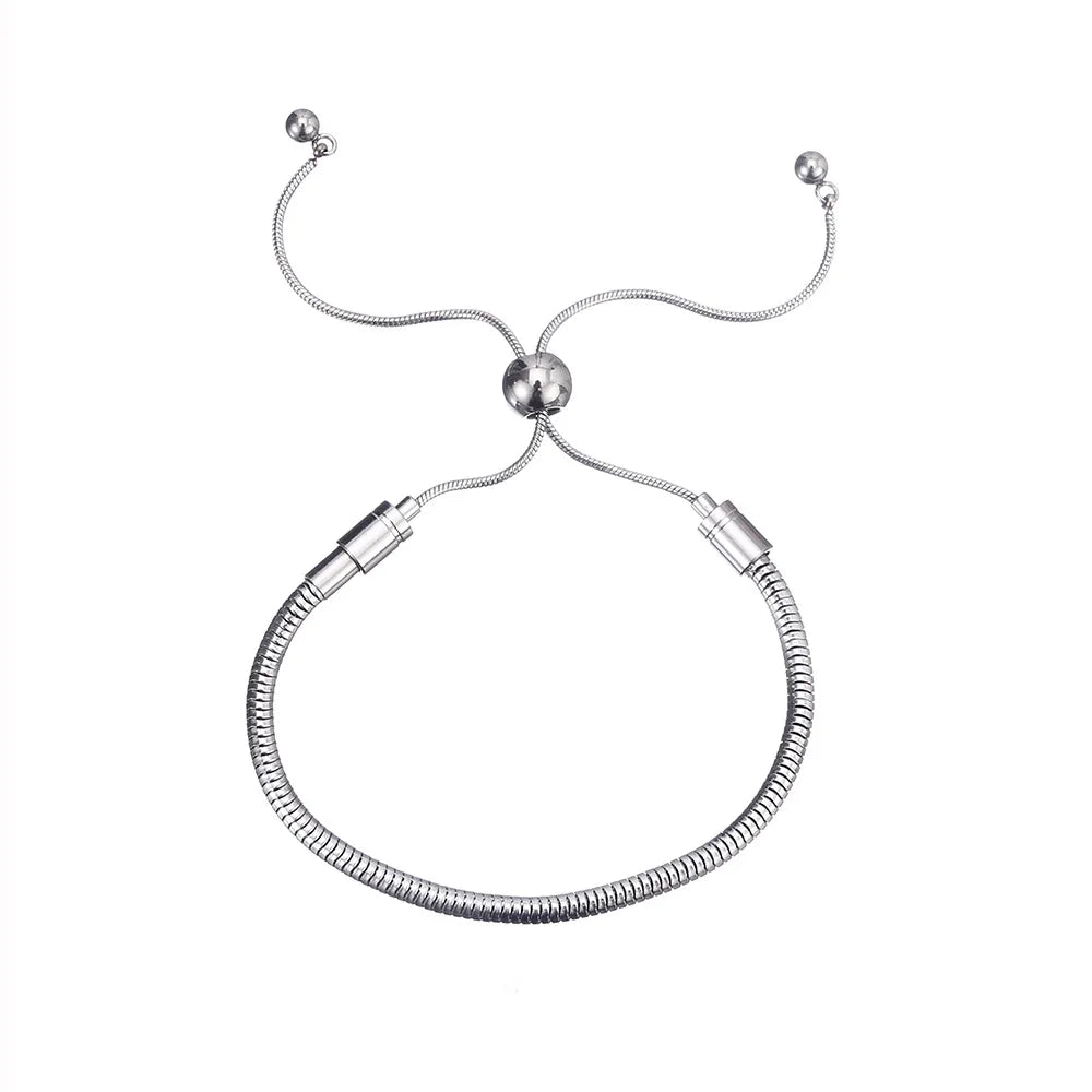 Metal Stainless Steel Waterproof Non-fading Bracelet Men's and Women's Snake Bone Chain Adjustable Bracelet Fashion Jewelry