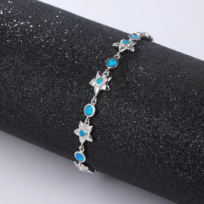 Professional Jewelry Manufacturer OEM Custom New Design Classic 925 Sterling Silver Natural Opal Stone Ladies Bracelets Jewelry