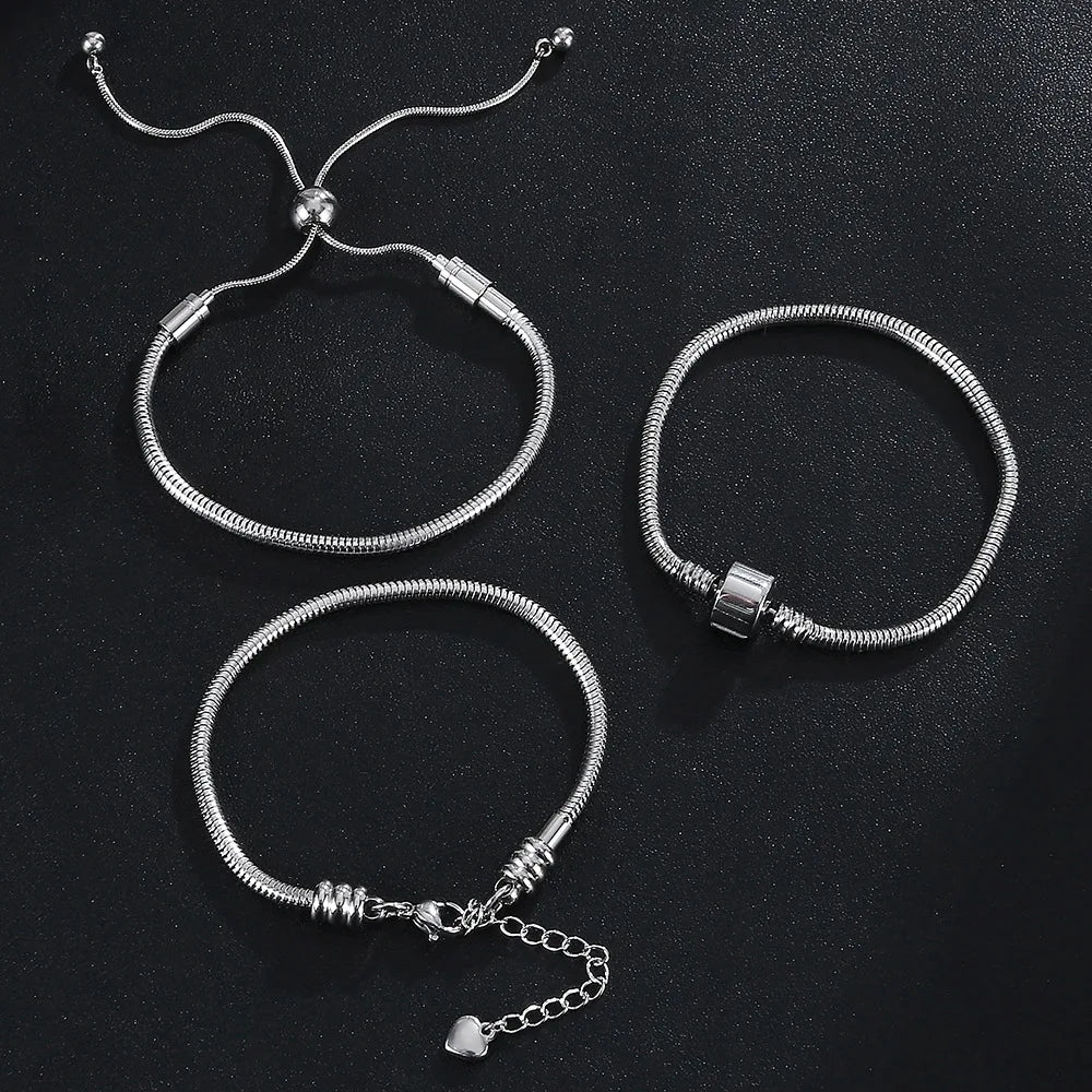 Metal Stainless Steel Waterproof Non-fading Bracelet Men's and Women's Snake Bone Chain Adjustable Bracelet Fashion Jewelry