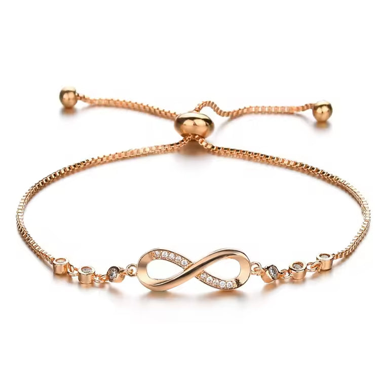 Women's High Quality Luxury Adjustable Bracelet 18K Gold Plated Crystal Fashion Bangles with Personality